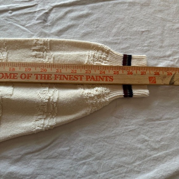 VTG 90s Carmel Mens XLT Ivory Embroidered Textured Sweater Golf Grandpa Dad‎ USA - Picture 7 of 12
